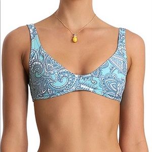 ZIMMERMANN Swim blue paisley soft sculpt bikini top US 8-10 M/L